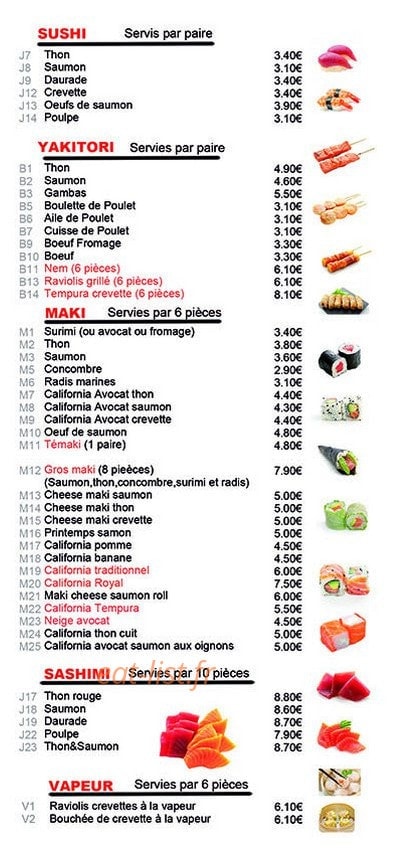Sakura sushi — carte page 5