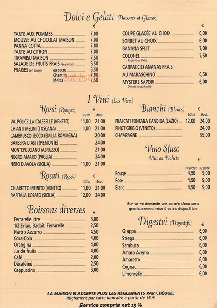 Sapori — carte page 4