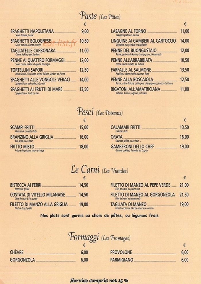 Sapori — carte page 3