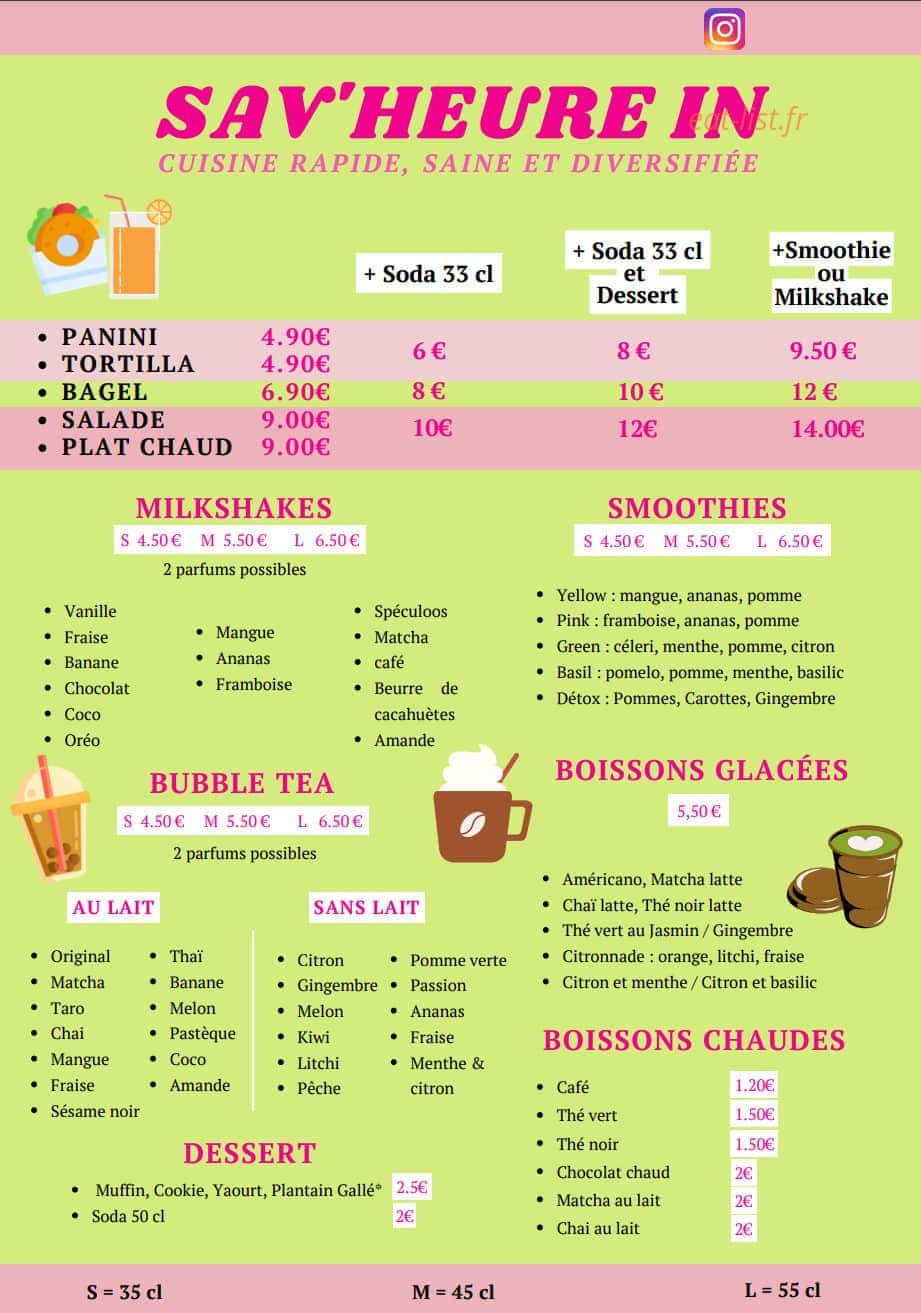 Sav'Heure In — carte page 1