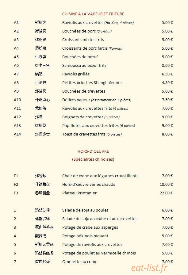 Saveurs de printemps — carte page 1