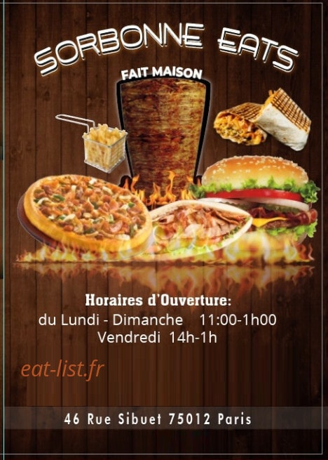 Sorbonne Eats — carte page 1