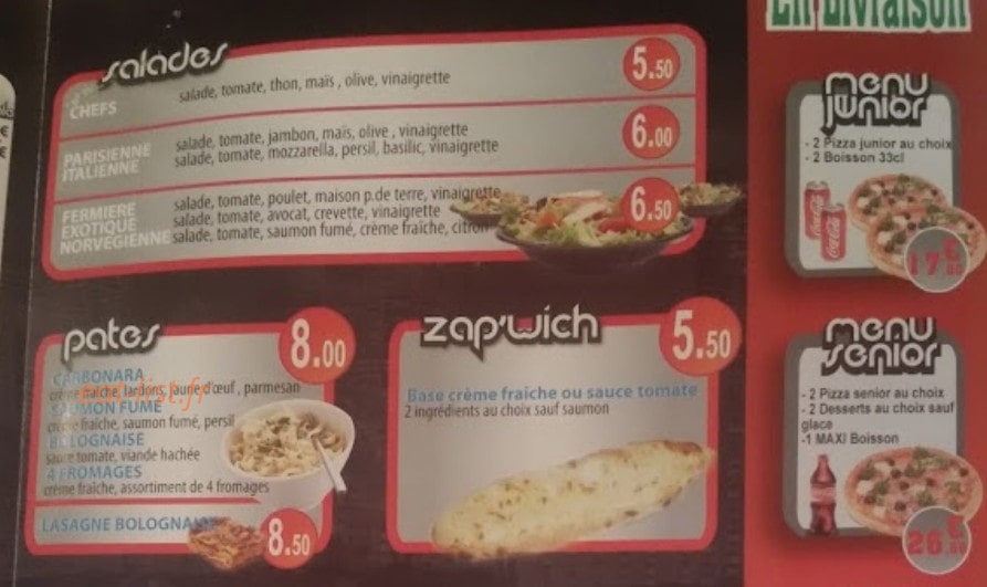 Speed Pizza — carte page 2