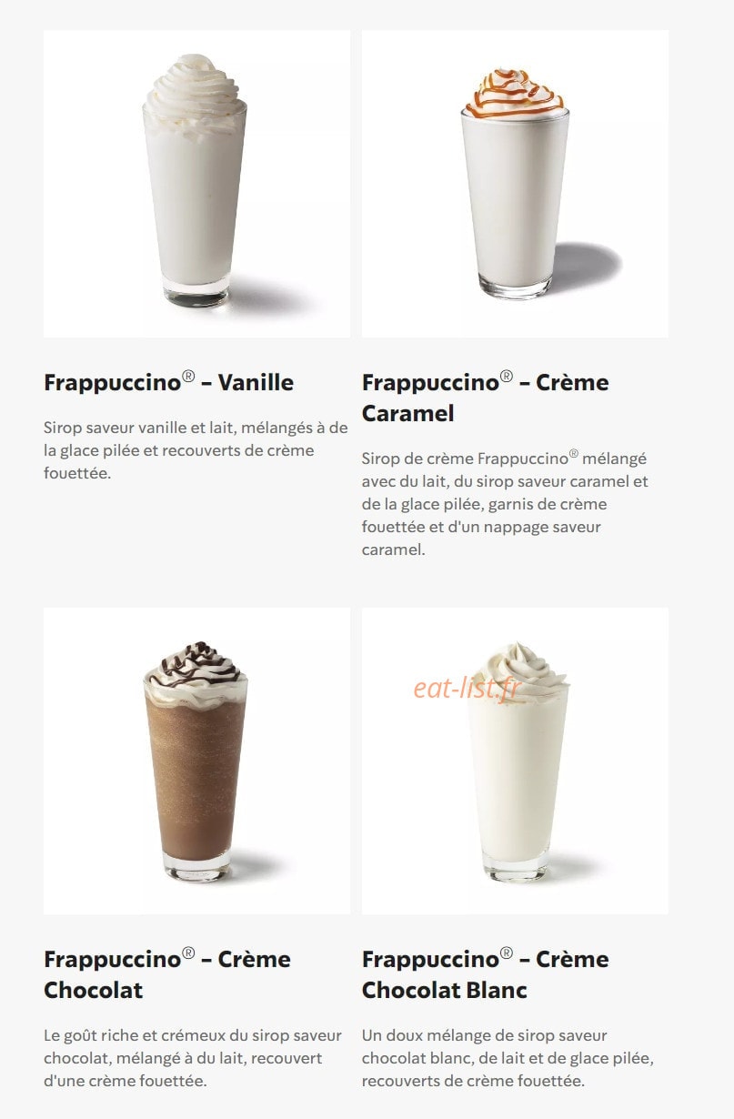 Starbucks Coffee — carte page 25