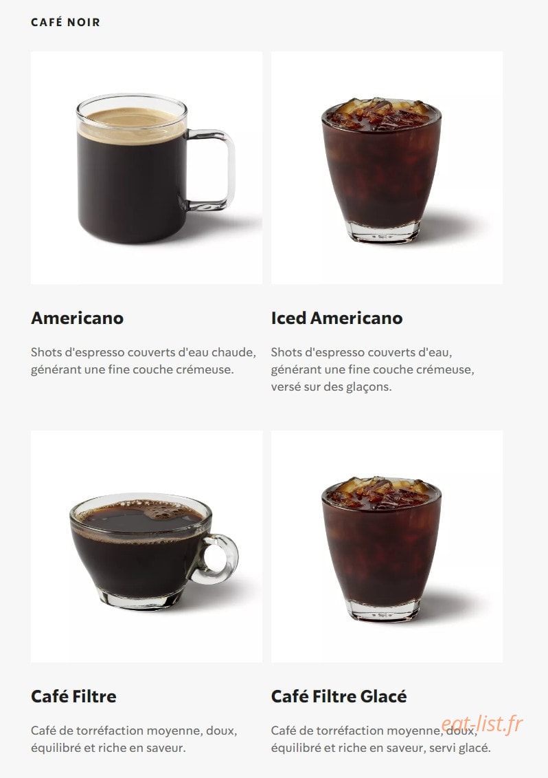 Starbucks Coffee — carte page 20