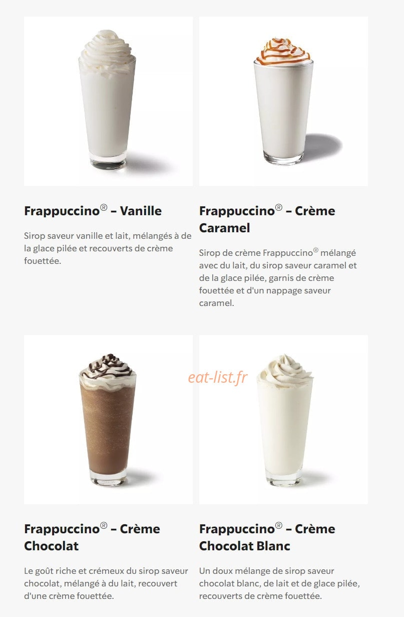 Starbucks Coffee — carte page 25