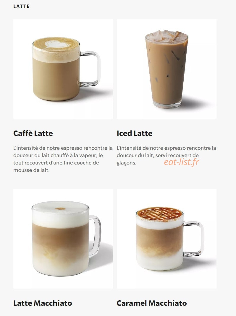 Starbucks Coffee — carte page 16