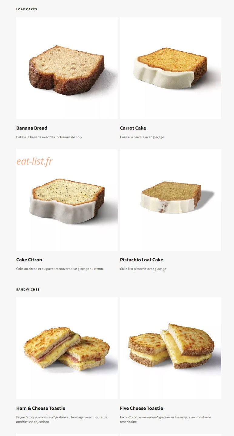 Starbucks Coffee — carte page 18