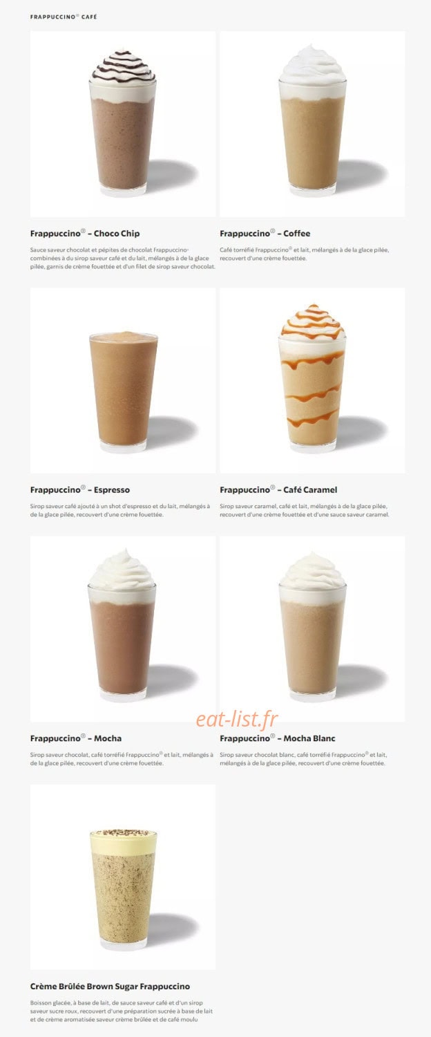 Starbucks Coffee — carte page 7