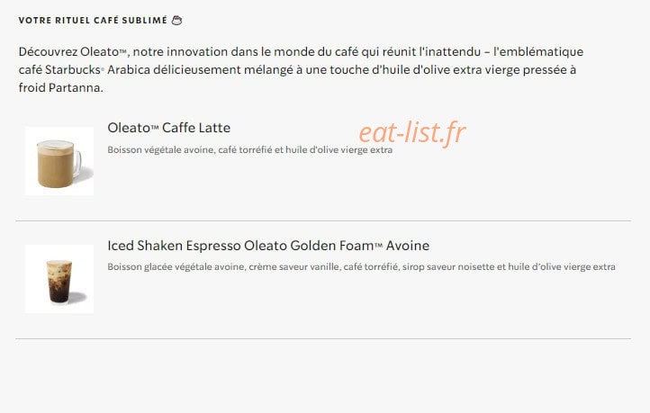 Starbucks Coffee — carte page 24