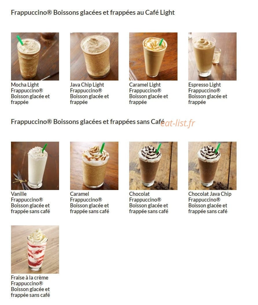 Starbucks — carte page 5