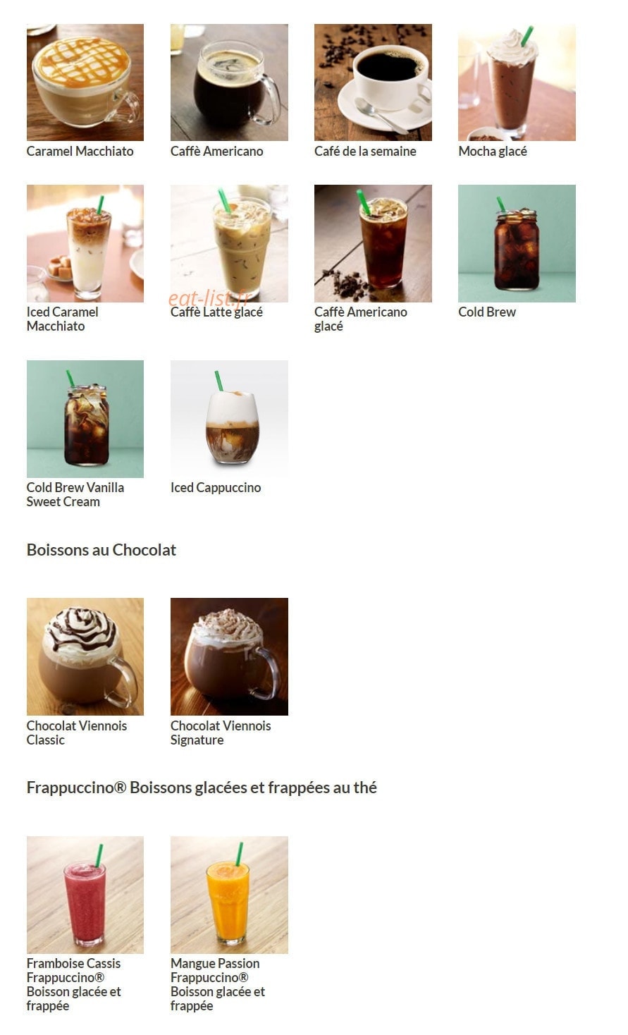 Starbucks — carte page 4