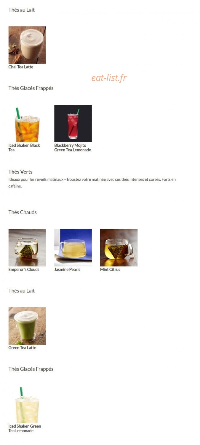 Starbucks — carte page 2