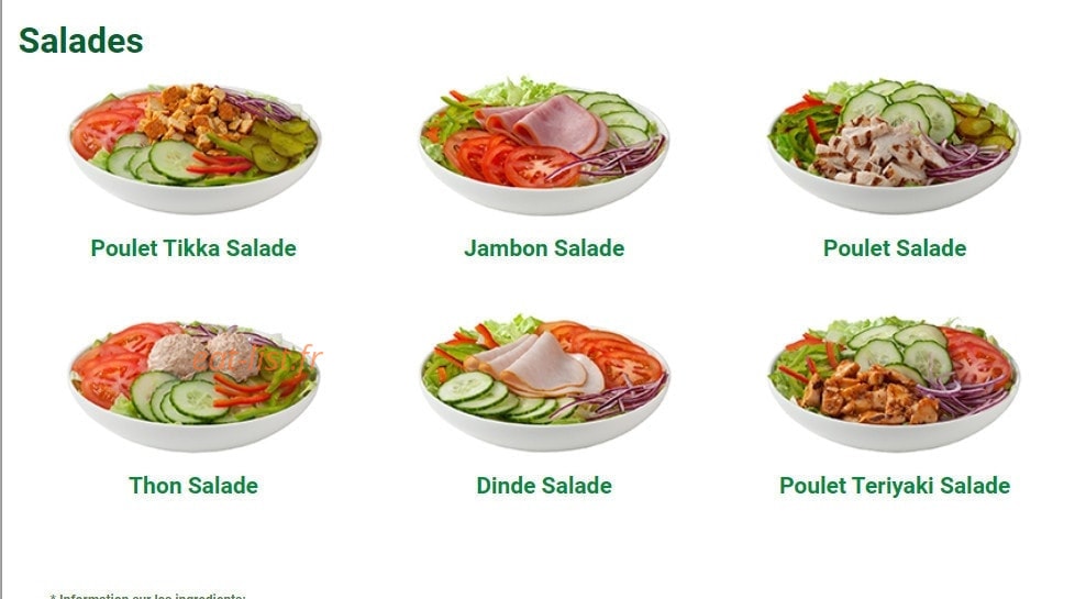 Subway — carte page 3