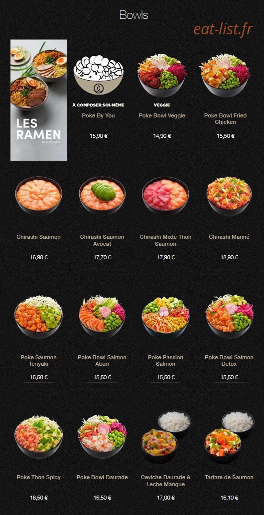Sushi Shop — carte page 20