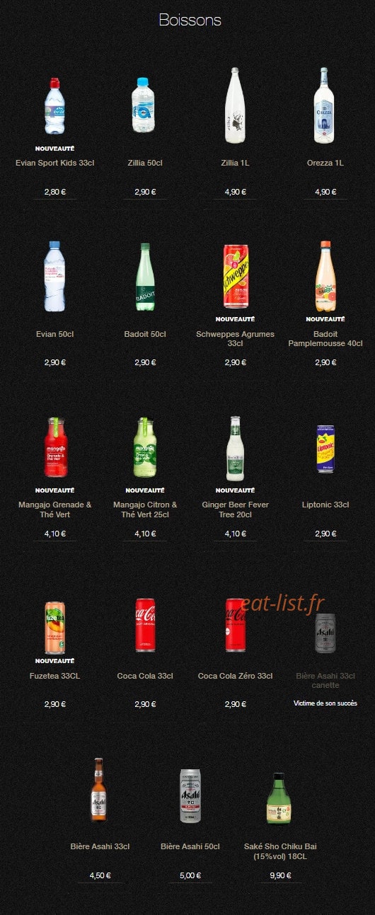 Sushi Shop — carte page 26