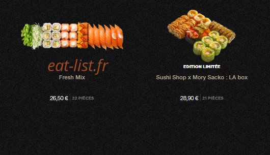 Sushi Shop — carte page 6