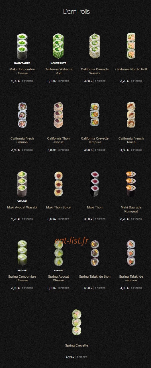 Sushi Shop — carte page 18