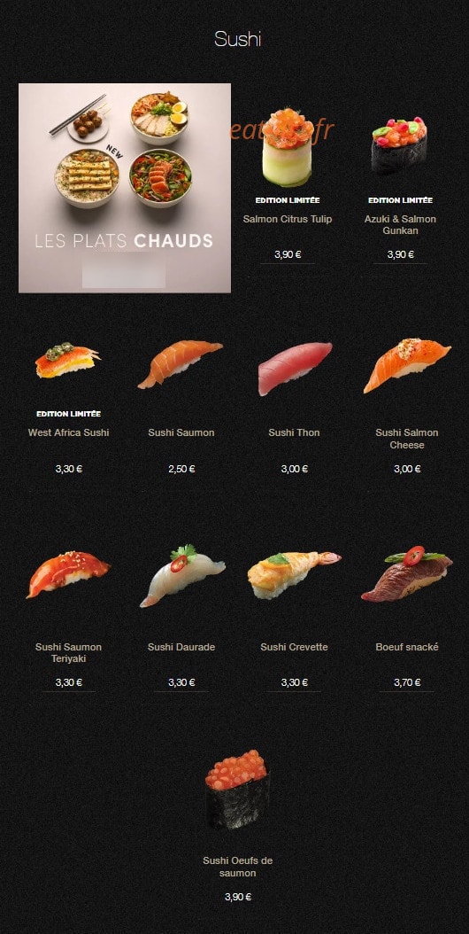 Sushi Shop — carte page 14
