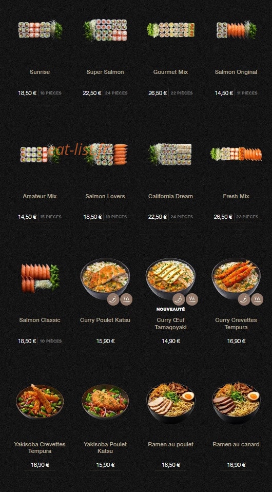 Sushi Shop — carte page 11