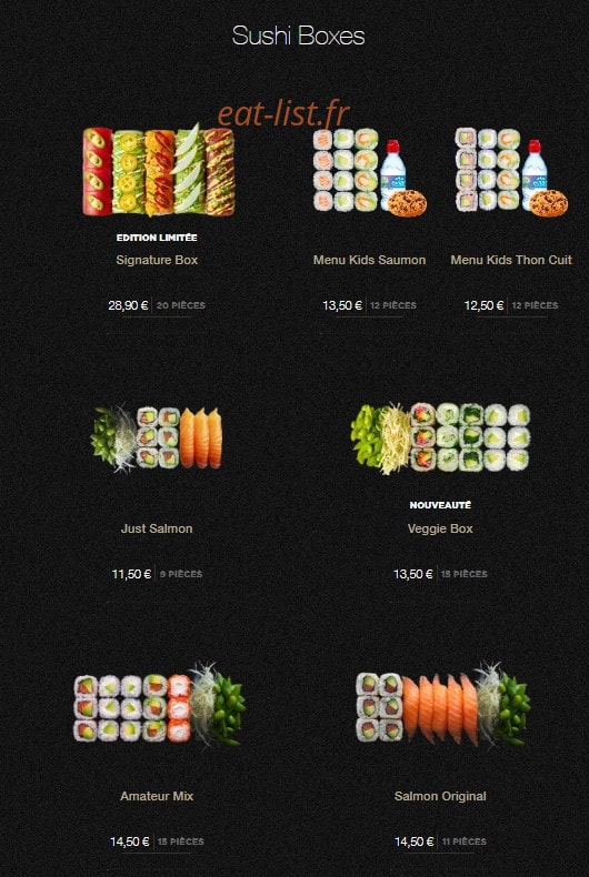 Sushi Shop — carte page 4