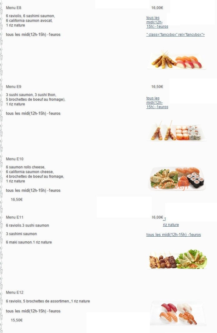 Sushi Star — carte page 10