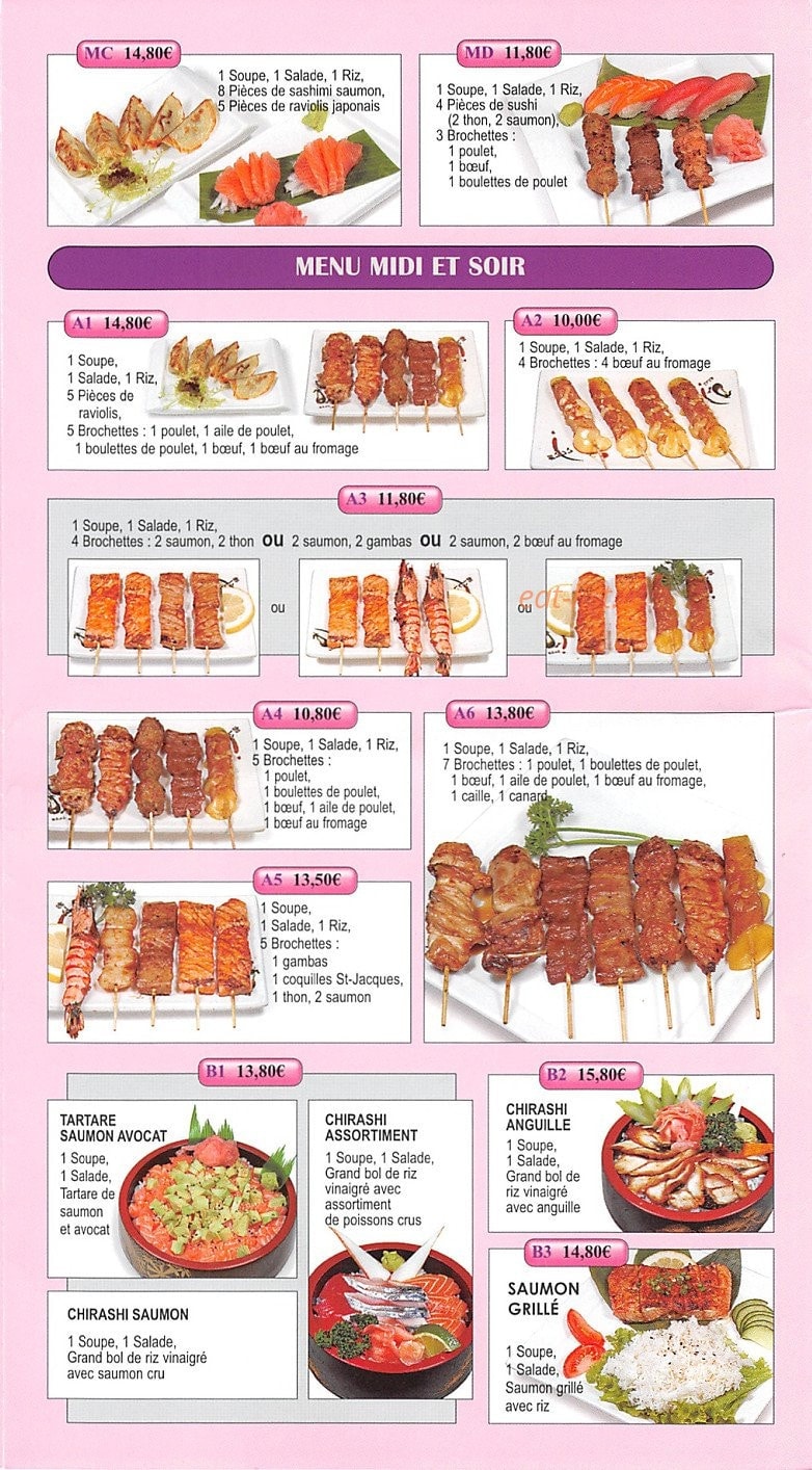 Sushi yuki — carte page 3