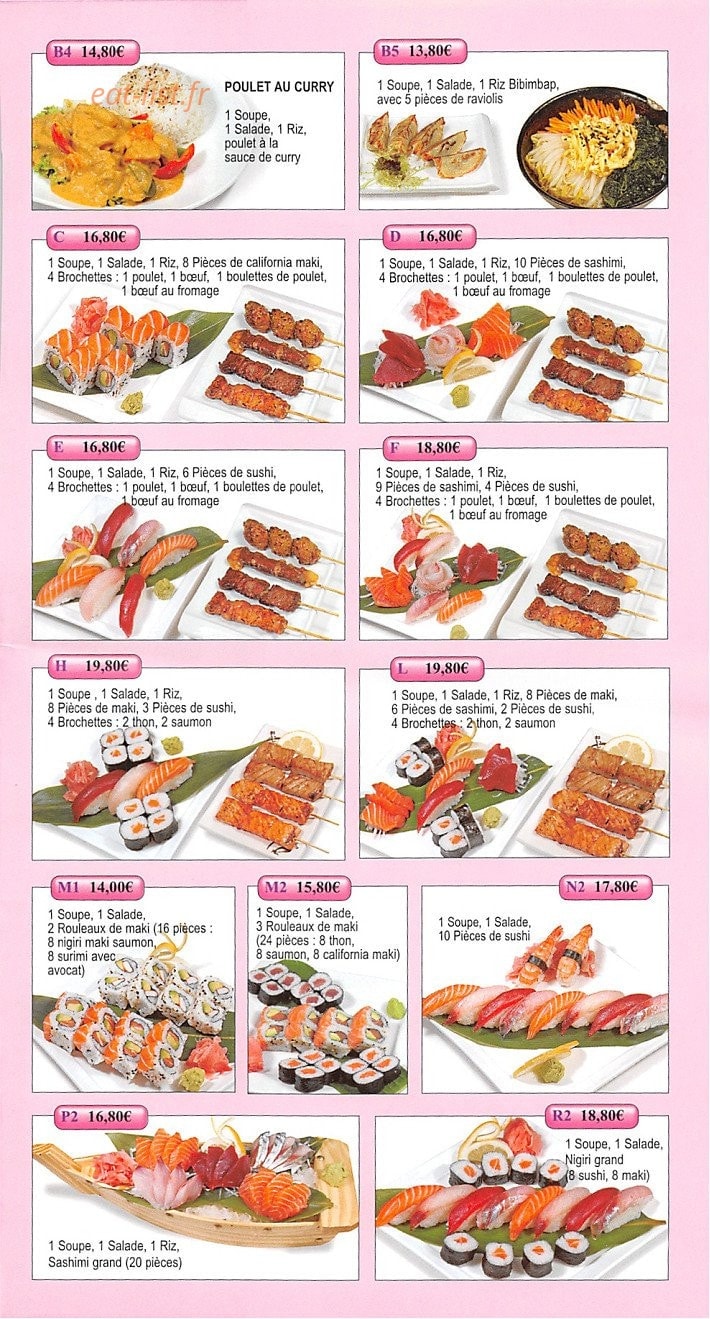 Sushi yuki — carte page 4