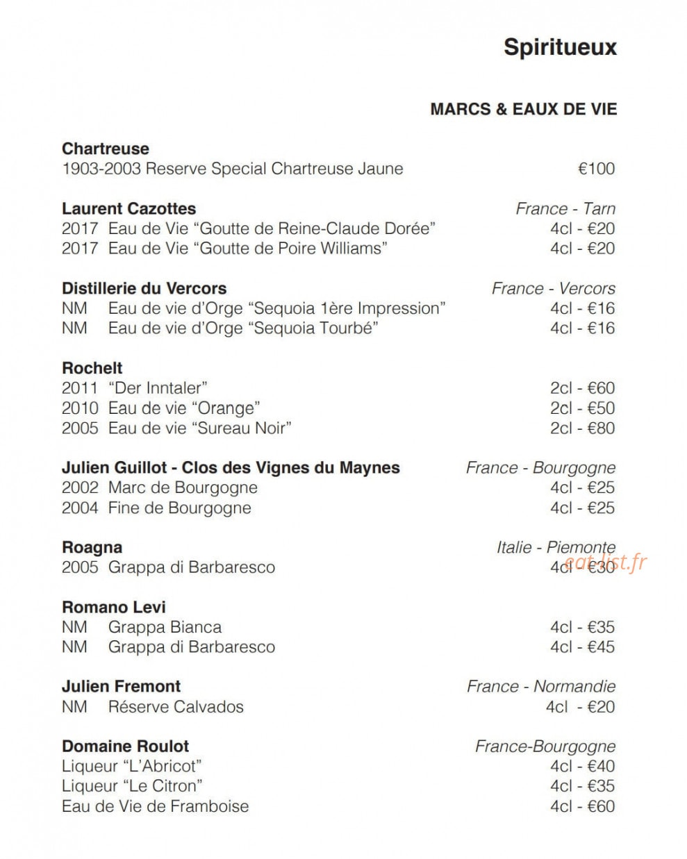 Table — carte page 40