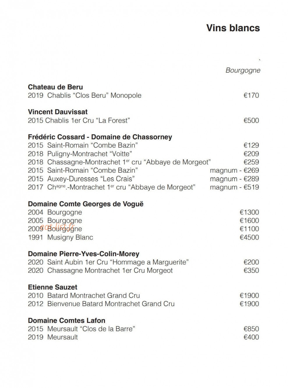 Table — carte page 8
