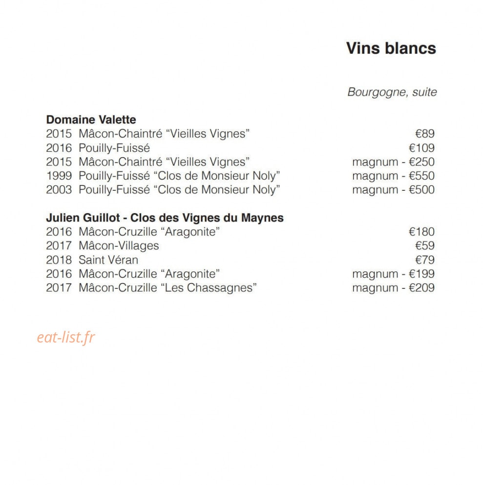 Table — carte page 10