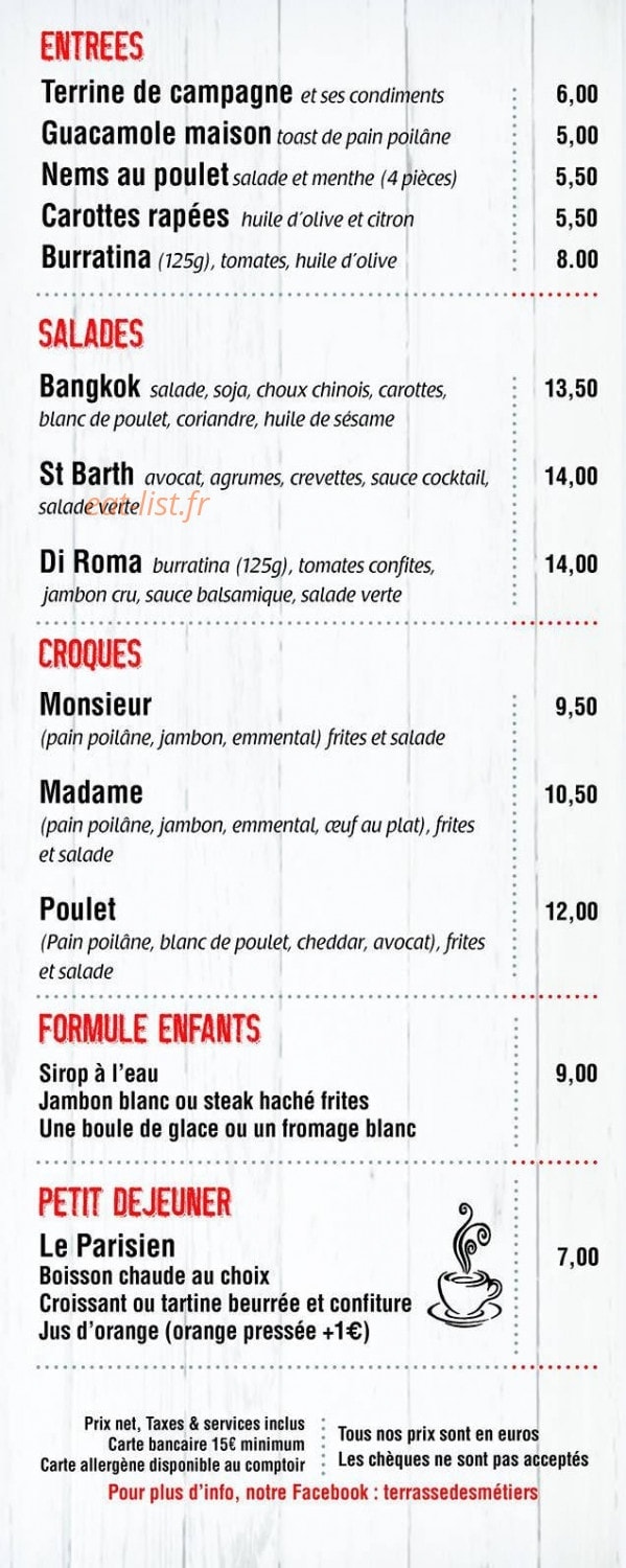 Terrasse des Metiers — carte page 1