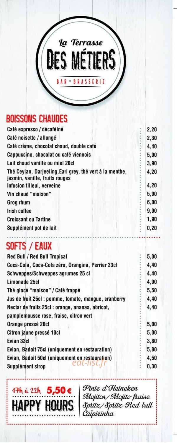 Terrasse des Metiers — carte page 6
