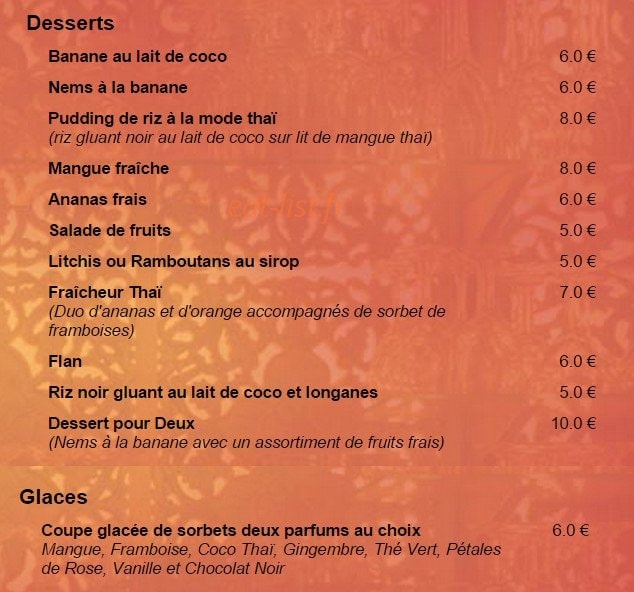 Thai Time — carte page 6