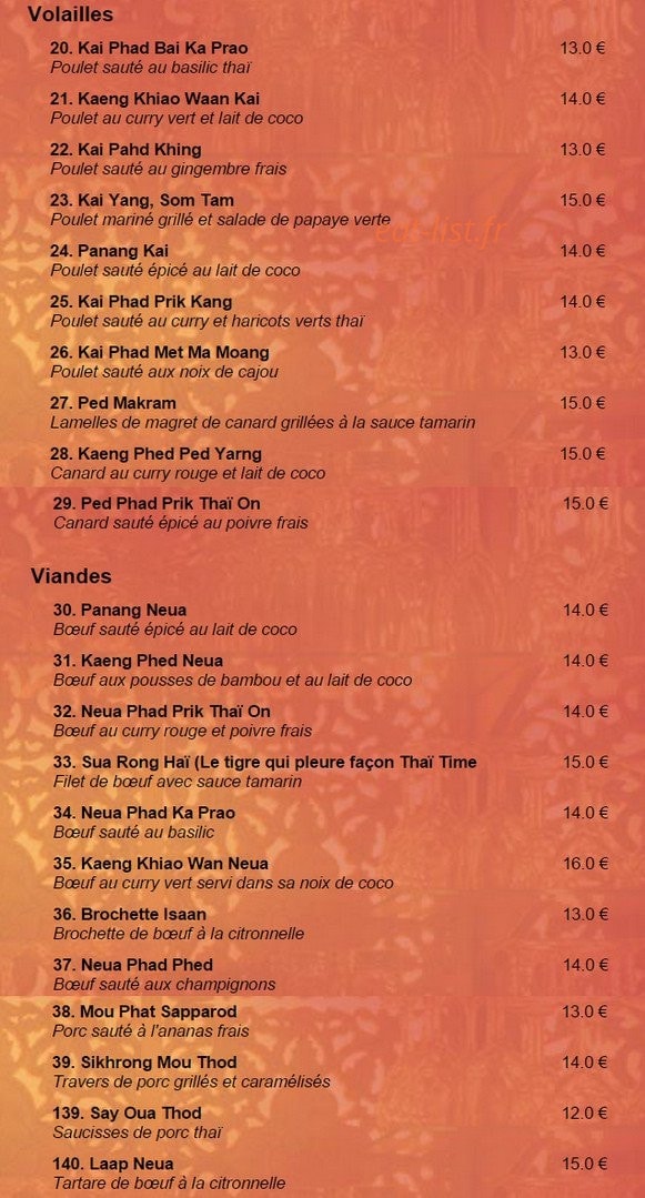 Thai Time — carte page 3