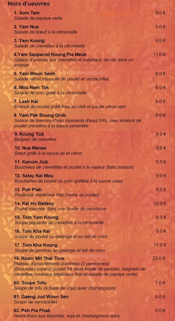 Thai Time — carte page 2