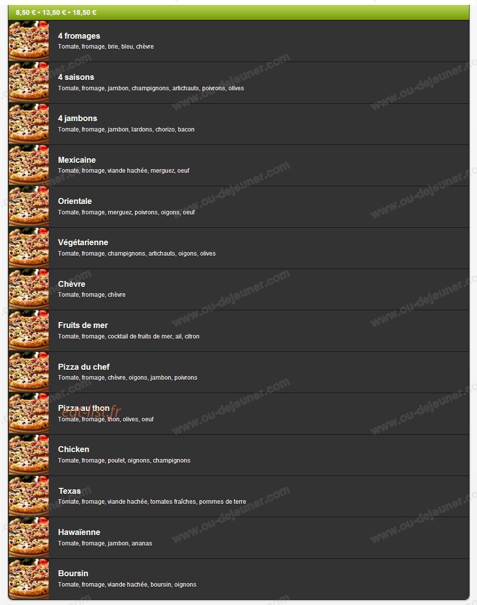 Venise Pizza — carte page 2