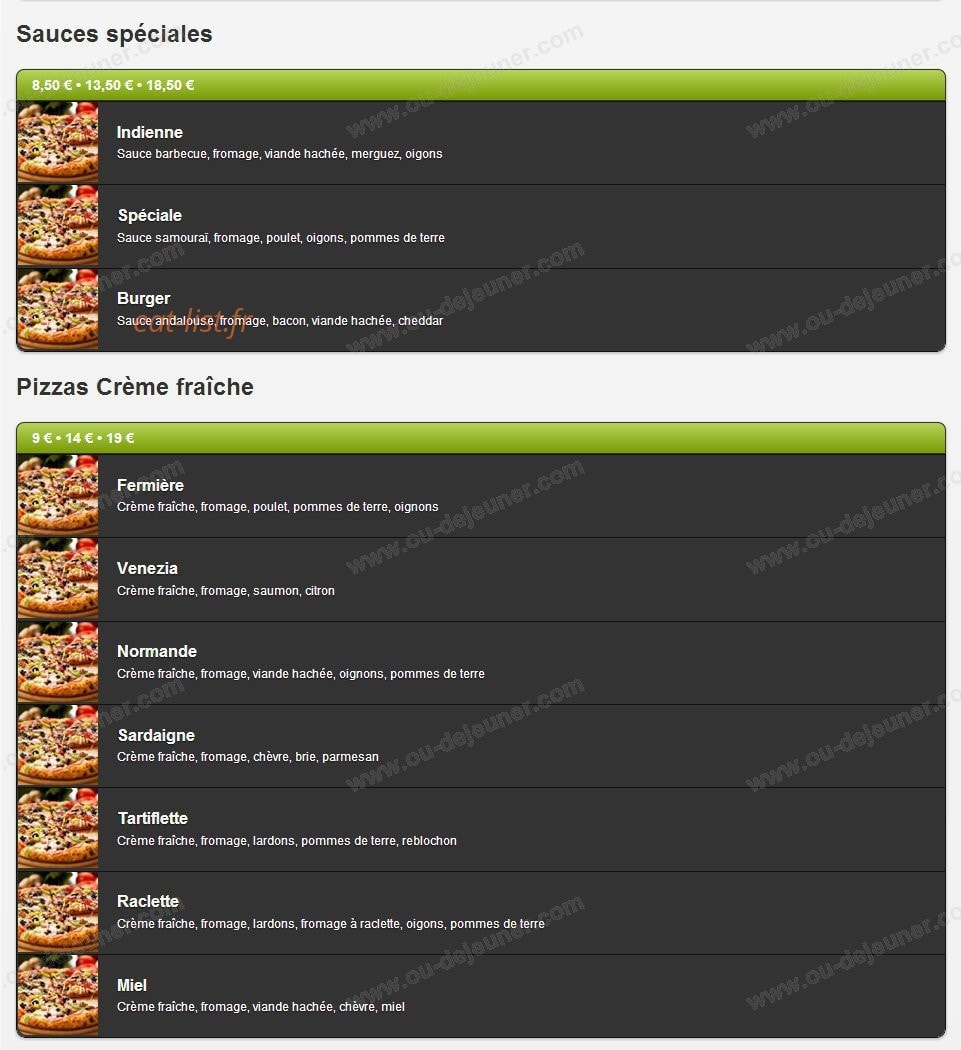 Venise Pizza — carte page 3