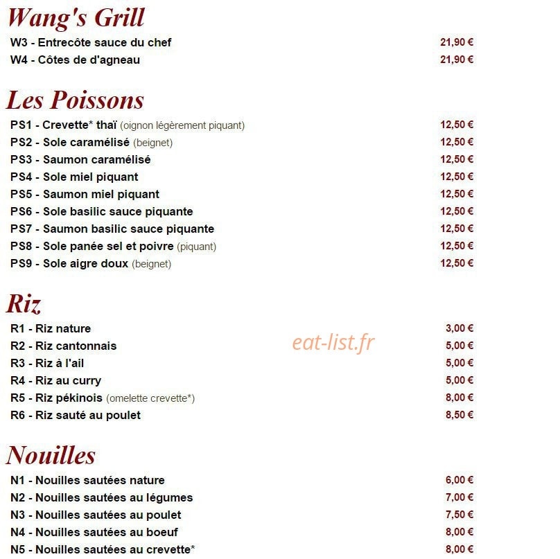 Wang' S — carte page 4