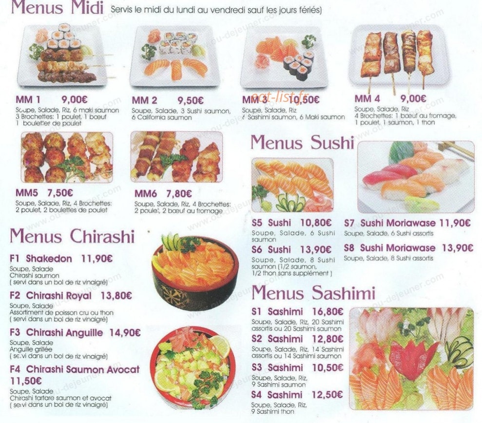Yooki sushi — carte page 2