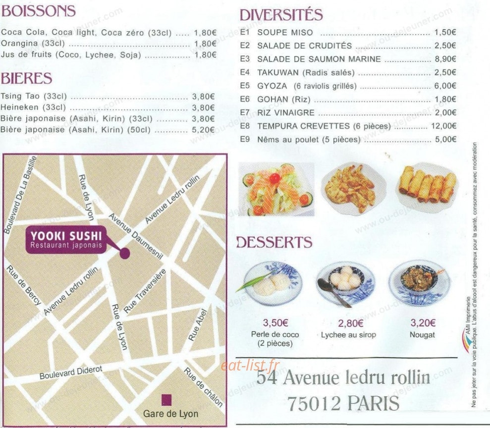 Yooki sushi — carte page 8