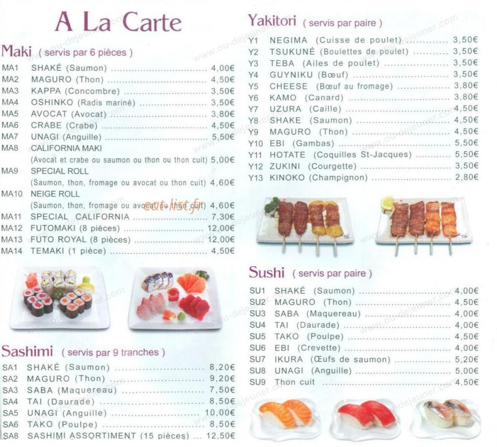 Yooki sushi — carte page 7