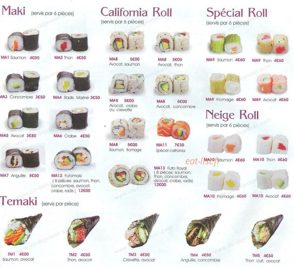 Yooki sushi — carte page 6