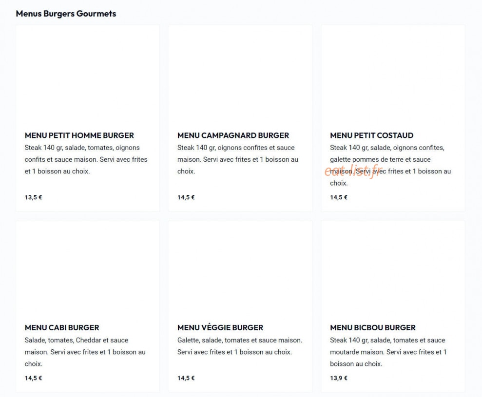 You Burger — carte page 1