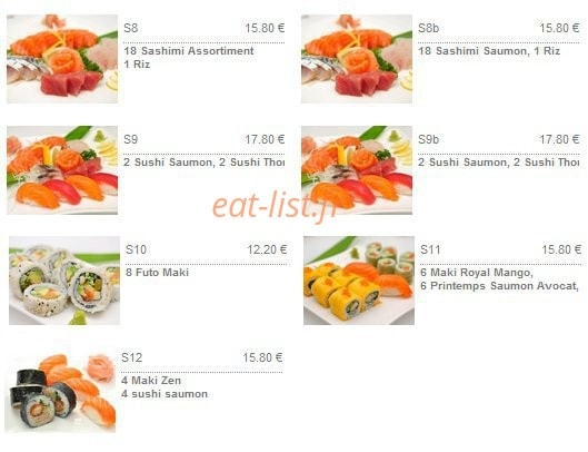 Zen sushi — carte page 5