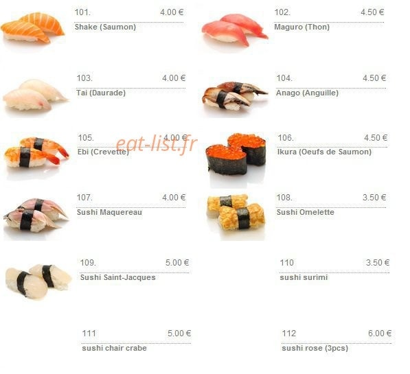 Zen sushi — carte page 10