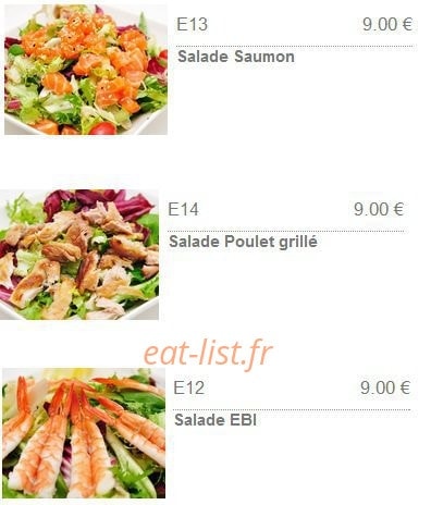 Zen sushi — carte page 1