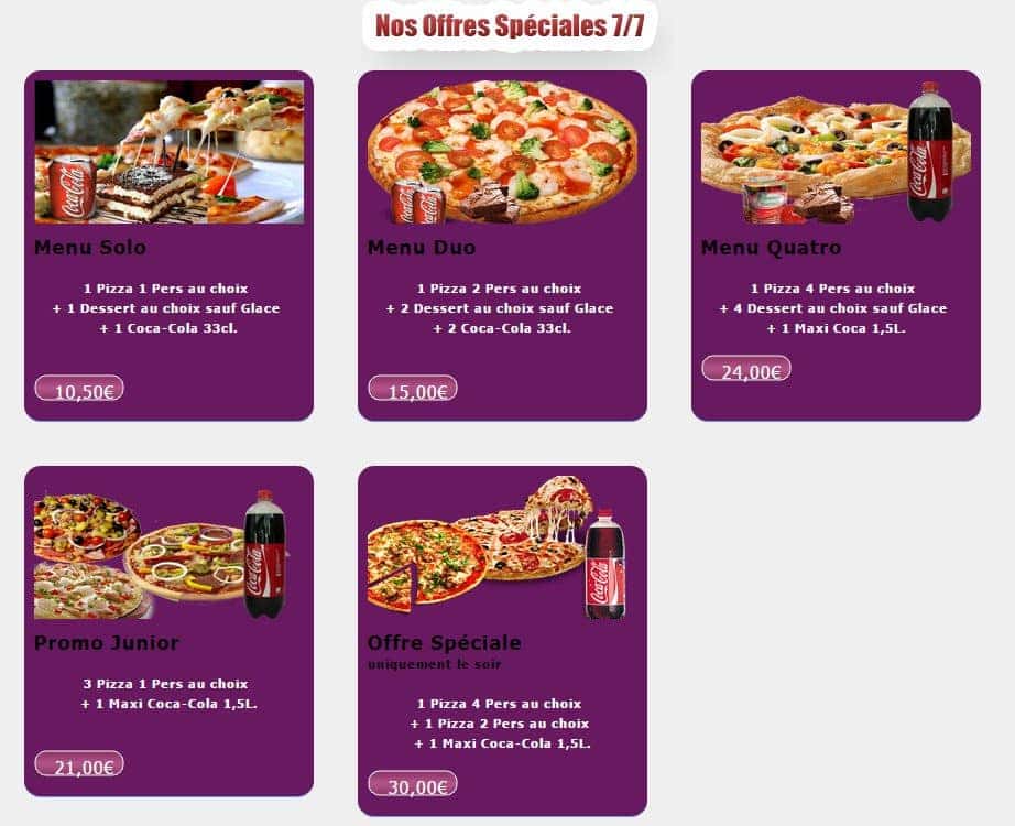 Allo Pizza Express — carte page 7