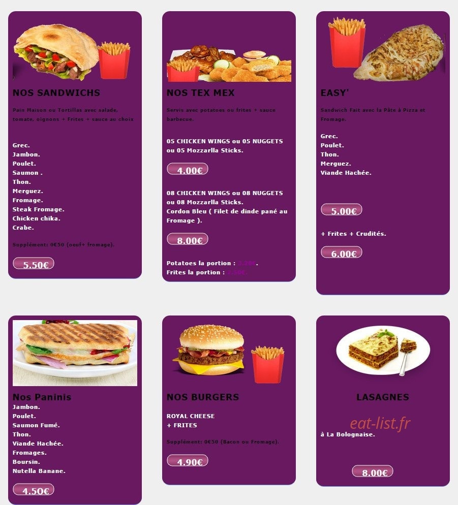 Allo Pizza Express — carte page 3
