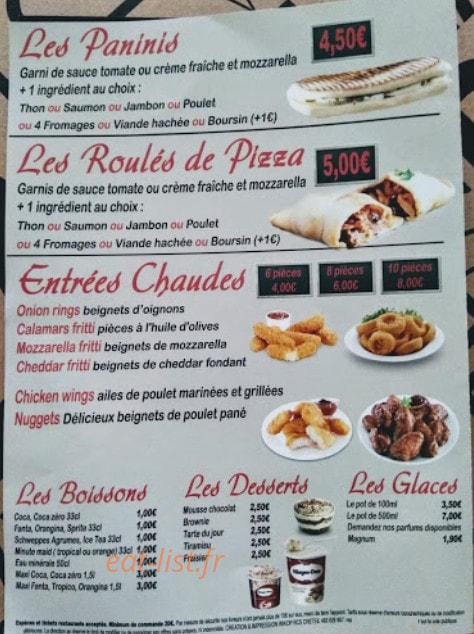 Andiamo Pizza — carte page 4